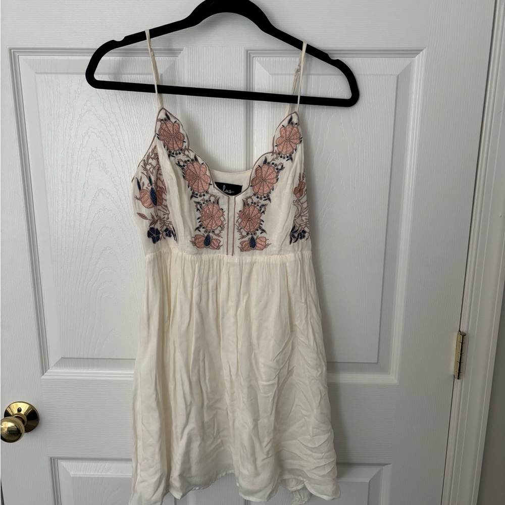 Lulu's Cream Floral Dress